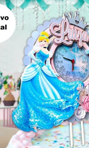 Arquivo Silhouette Topo de Bolo Shaker Cinderela Princesa