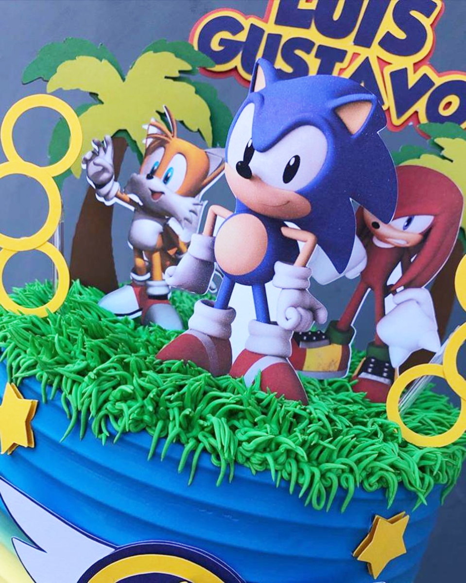 Arquivo Silhouette Topo de Bolo Sonic - Imagem 3