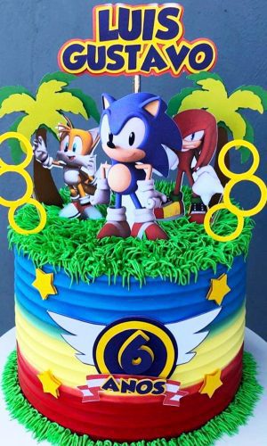 Arquivo Silhouette Topo de Bolo Sonic