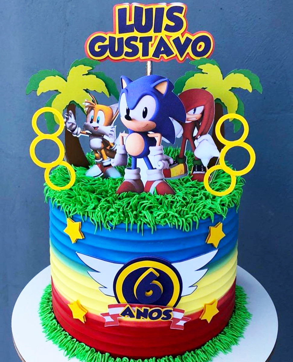 Arquivo Silhouette Topo de Bolo Sonic