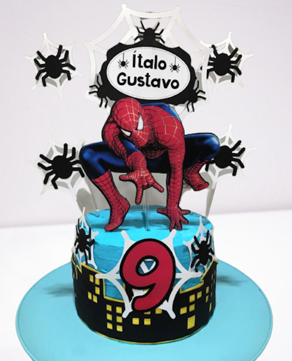 Arquivo Silhouette Topo de Bolo Super Herói Homem Aranha