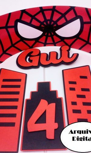 Arquivo Silhouette Topo de Bolo Super Herói Homem Aranha