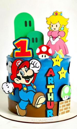 Arquivo Silhouette Topo de Bolo Super Mario em Camadas 1168