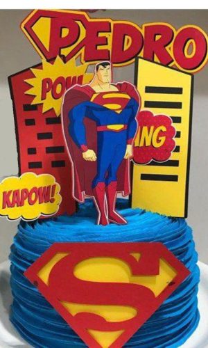 Arquivo Silhouette Topo de Bolo Superman Super Homem Herói