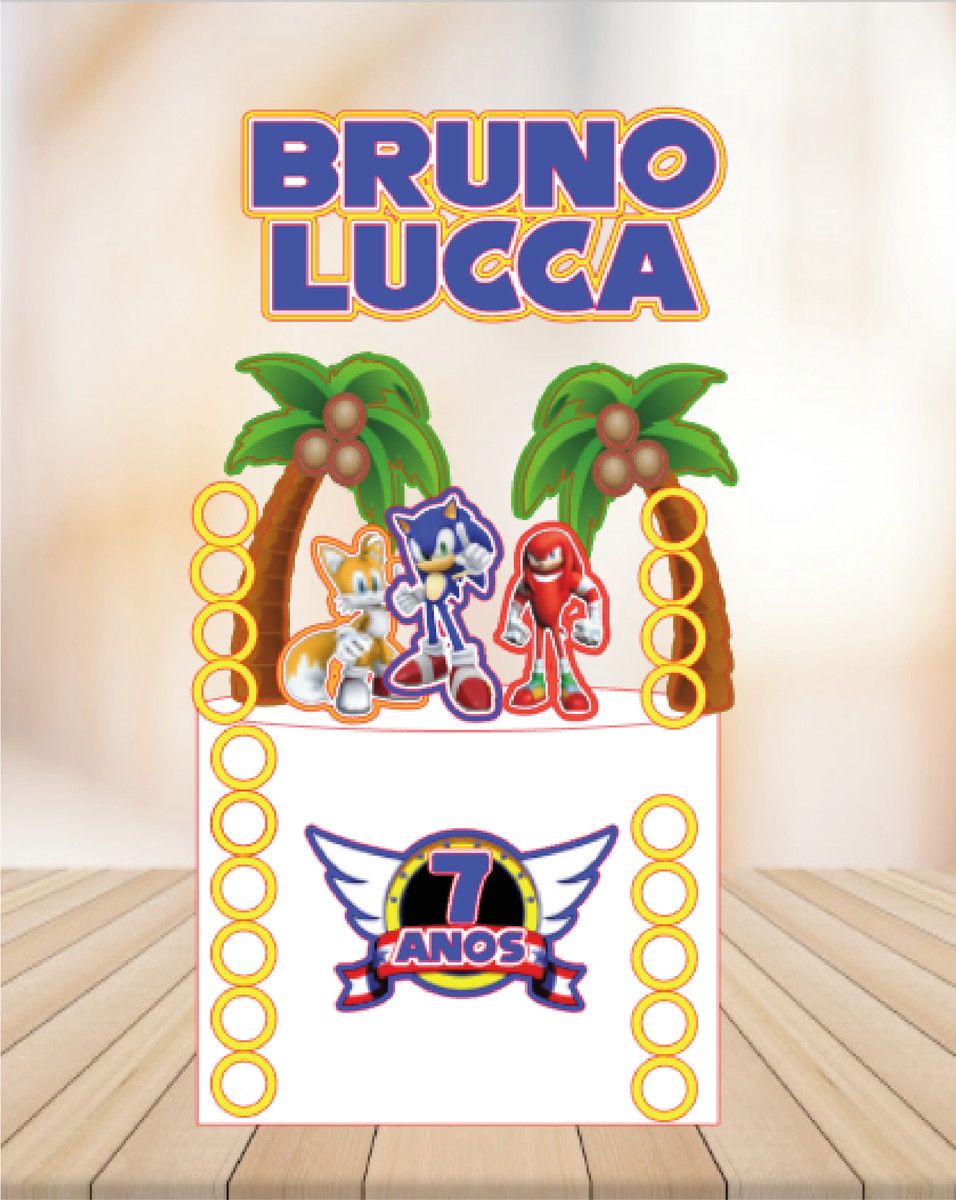 Arquivo Silhouette - Topper de Bolo Sonic