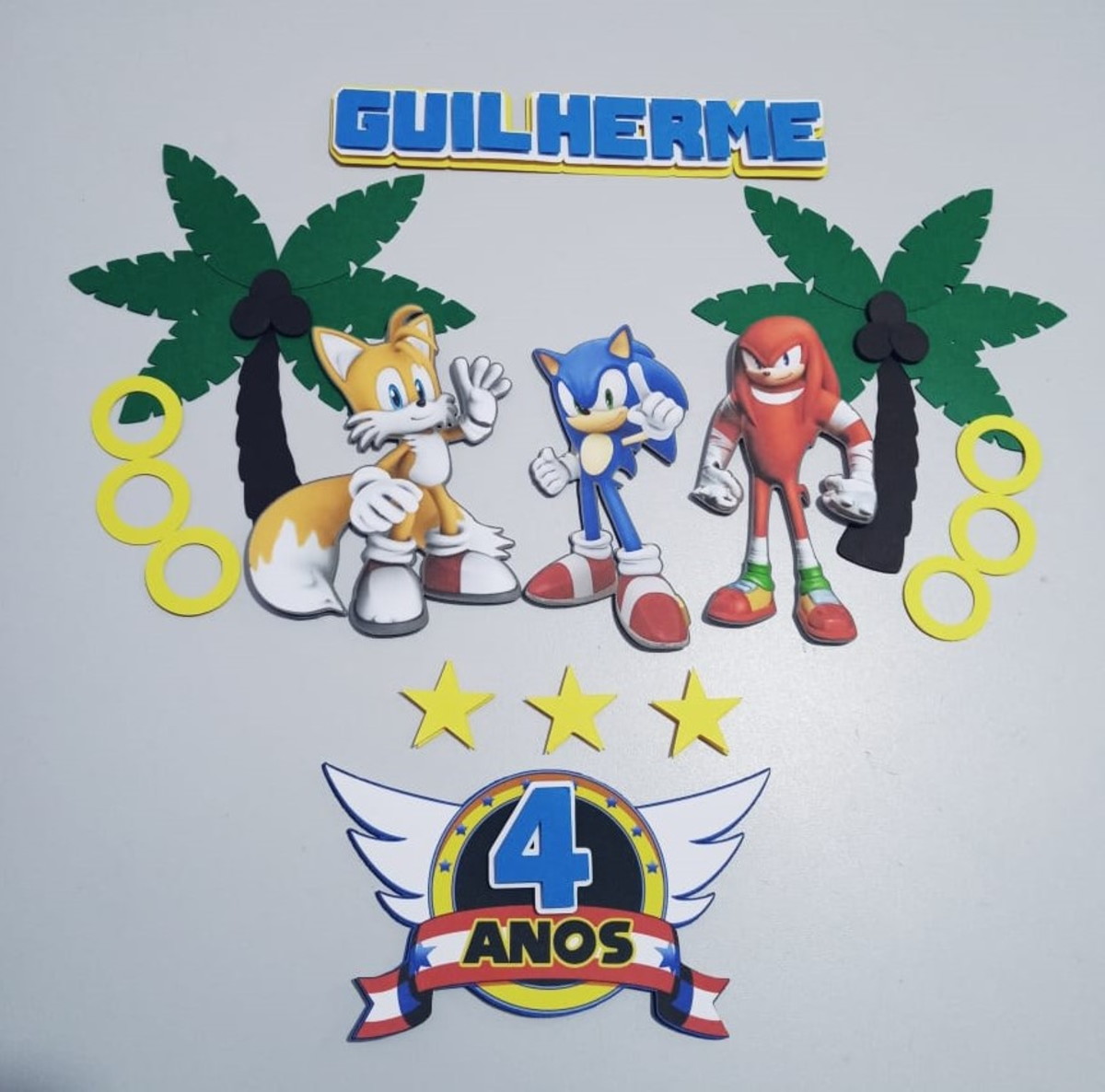 Arquivo Silhouette - Topper de Bolo Sonic
