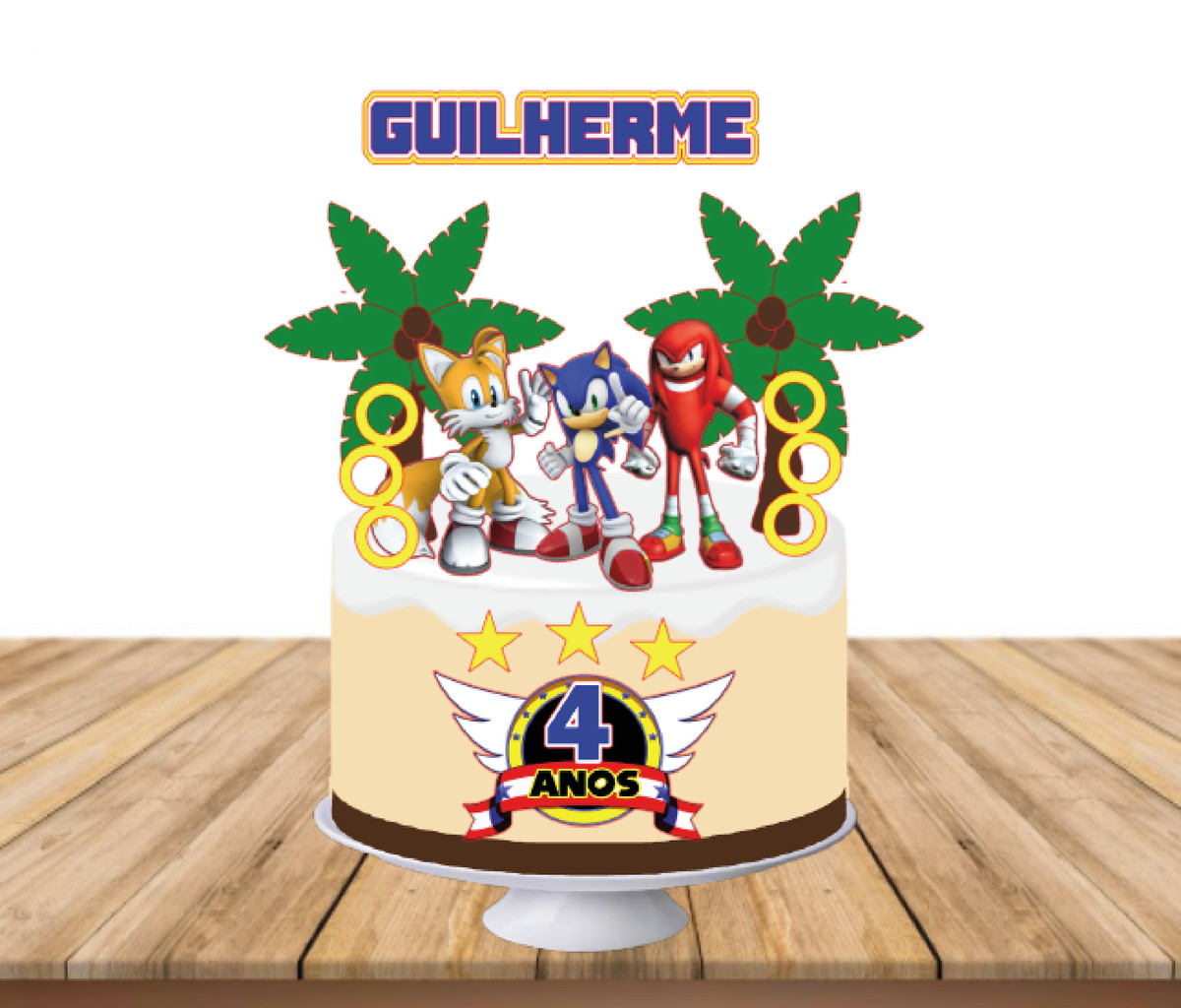 Arquivo Silhouette - Topper de Bolo Sonic - Imagem 2