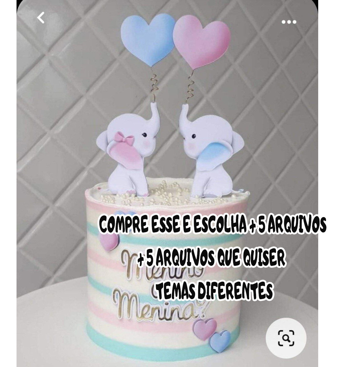Arquivo Topo Bolo Cha Revelação Elefantes