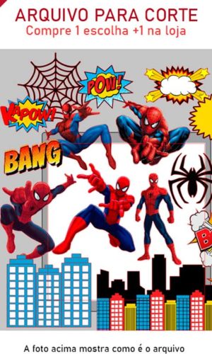 ARQUIVO Topo bolo Homem Aranha - Spider Man + 1TEMA