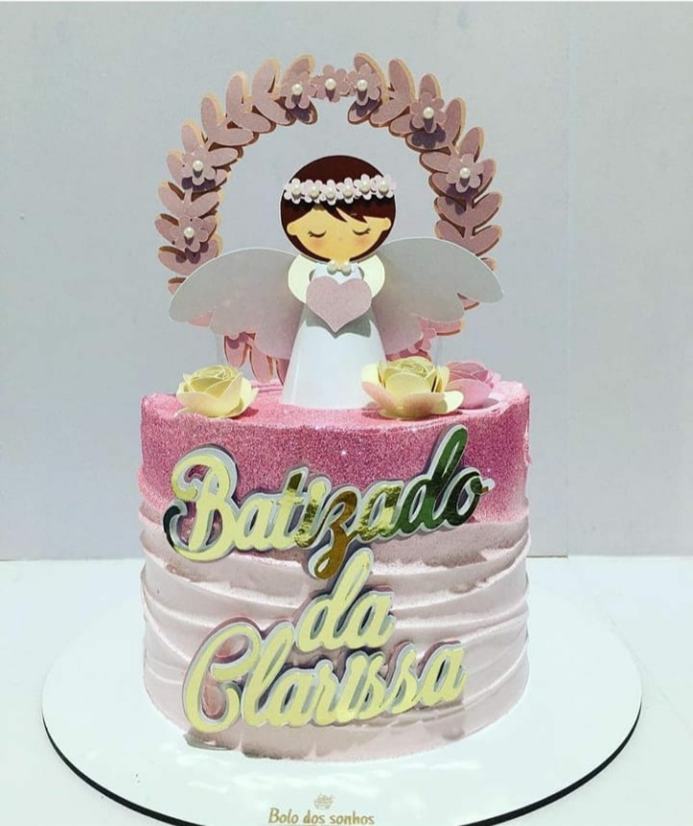 ARQUIVO TOPO DE BOLO BATIZADO MENINA