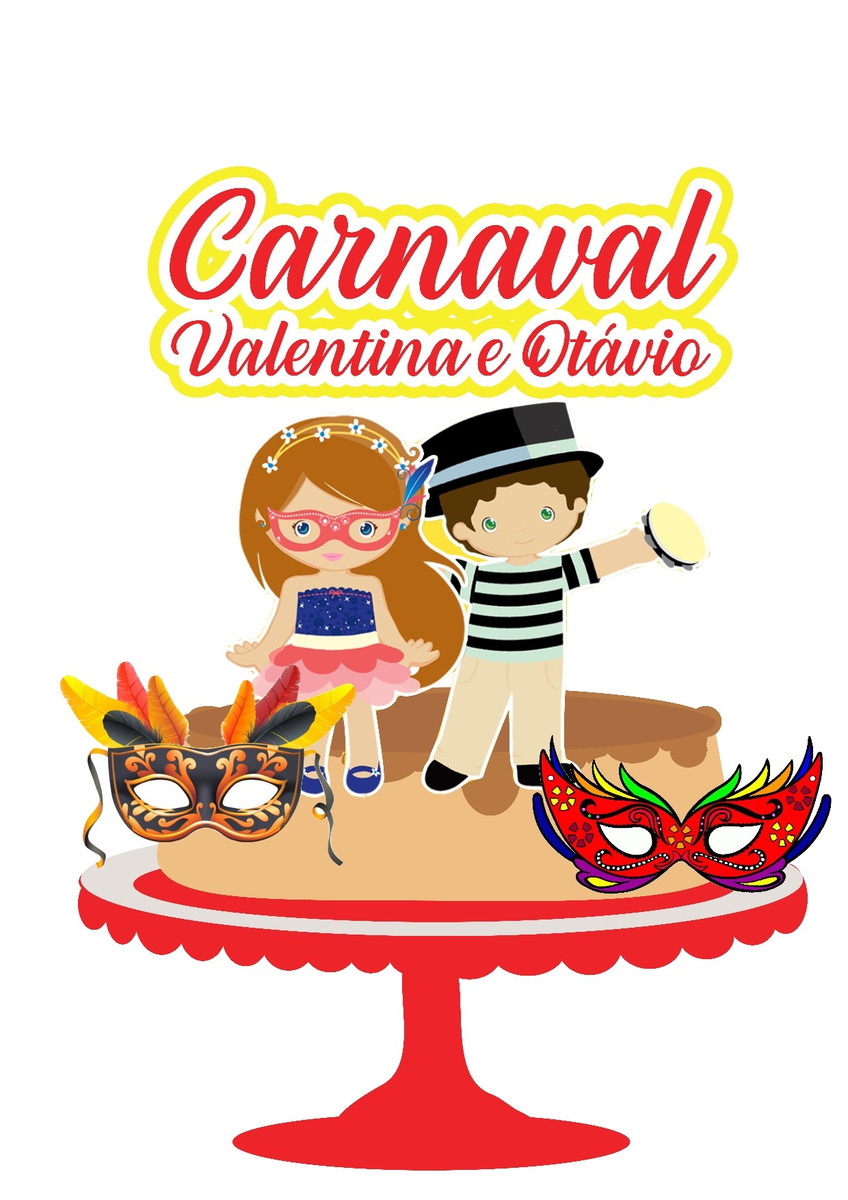 Arquivo Topo de Bolo Camadas Carnaval Bloquinho Infantil - Imagem 4