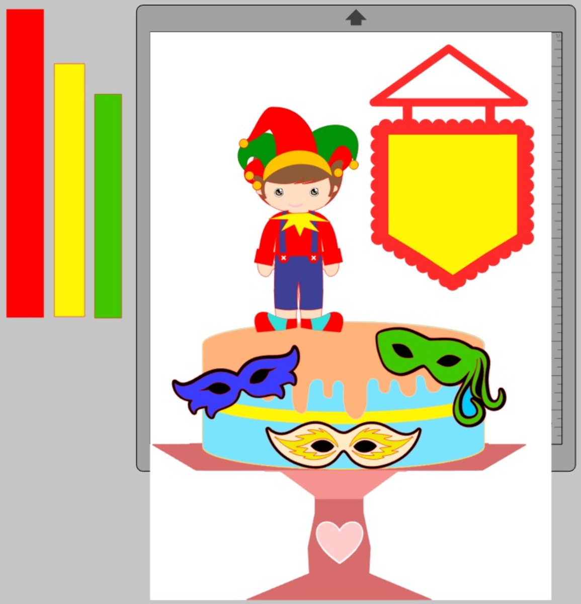 Arquivo Topo de Bolo Camadas Carnaval Bloquinho Infantil - Imagem 3