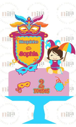Arquivo Topo de Bolo Carnaval Menina