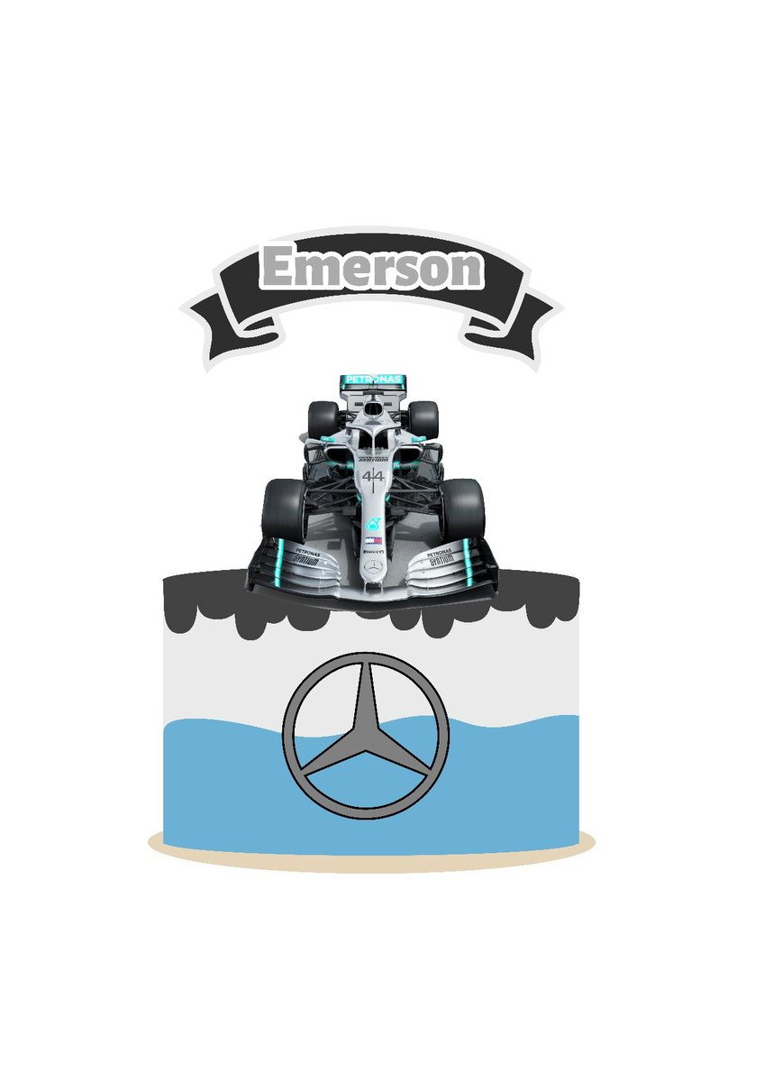 Arquivo topo de bolo carrinho de corrida mercedes
