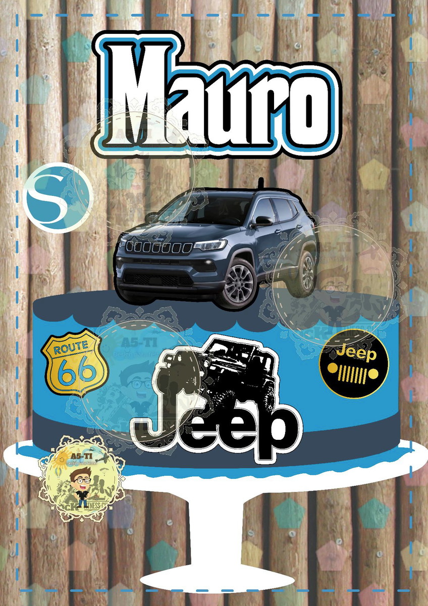 Arquivo Topo de bolo Carro Jeep COMPASS REF: 1750 Studio - Imagem 4