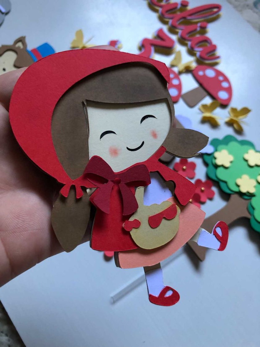 Arquivo Topo De Bolo Chapeuzinho Vermelho Em Camadas - Imagem 2
