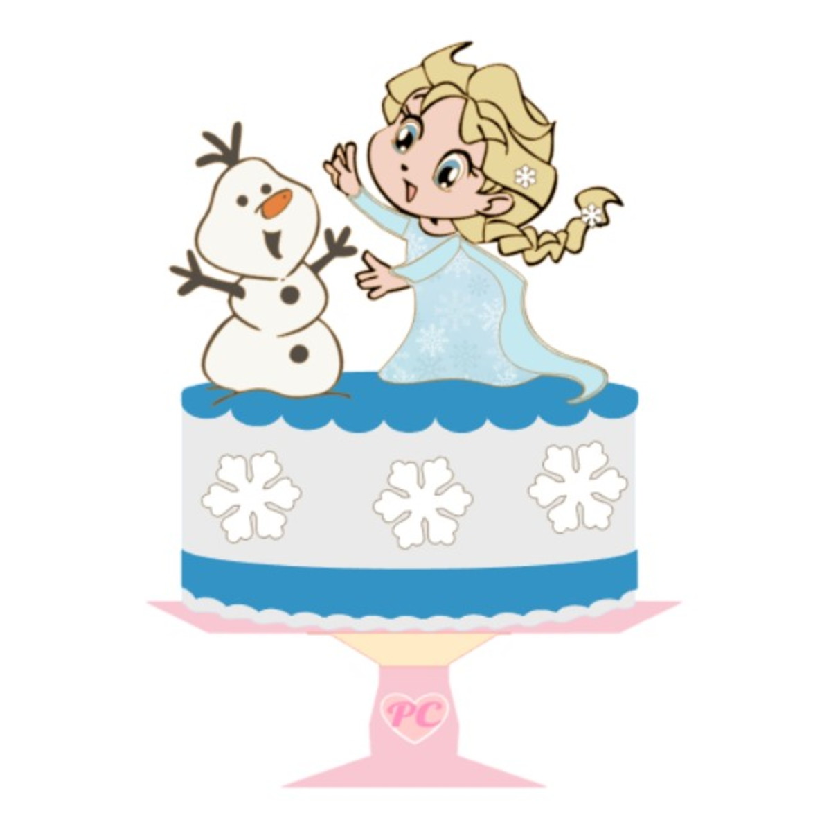 Arquivo Topo De Bolo - Elsa E Olaf Frozen