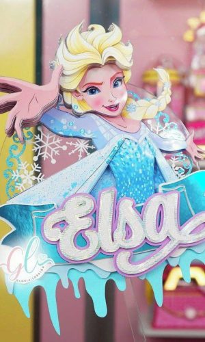 Arquivo Topo de Bolo - Elsa Frozen