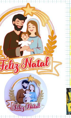 Arquivo Topo de Bolo Feliz Natal Religioso Sagrada Família