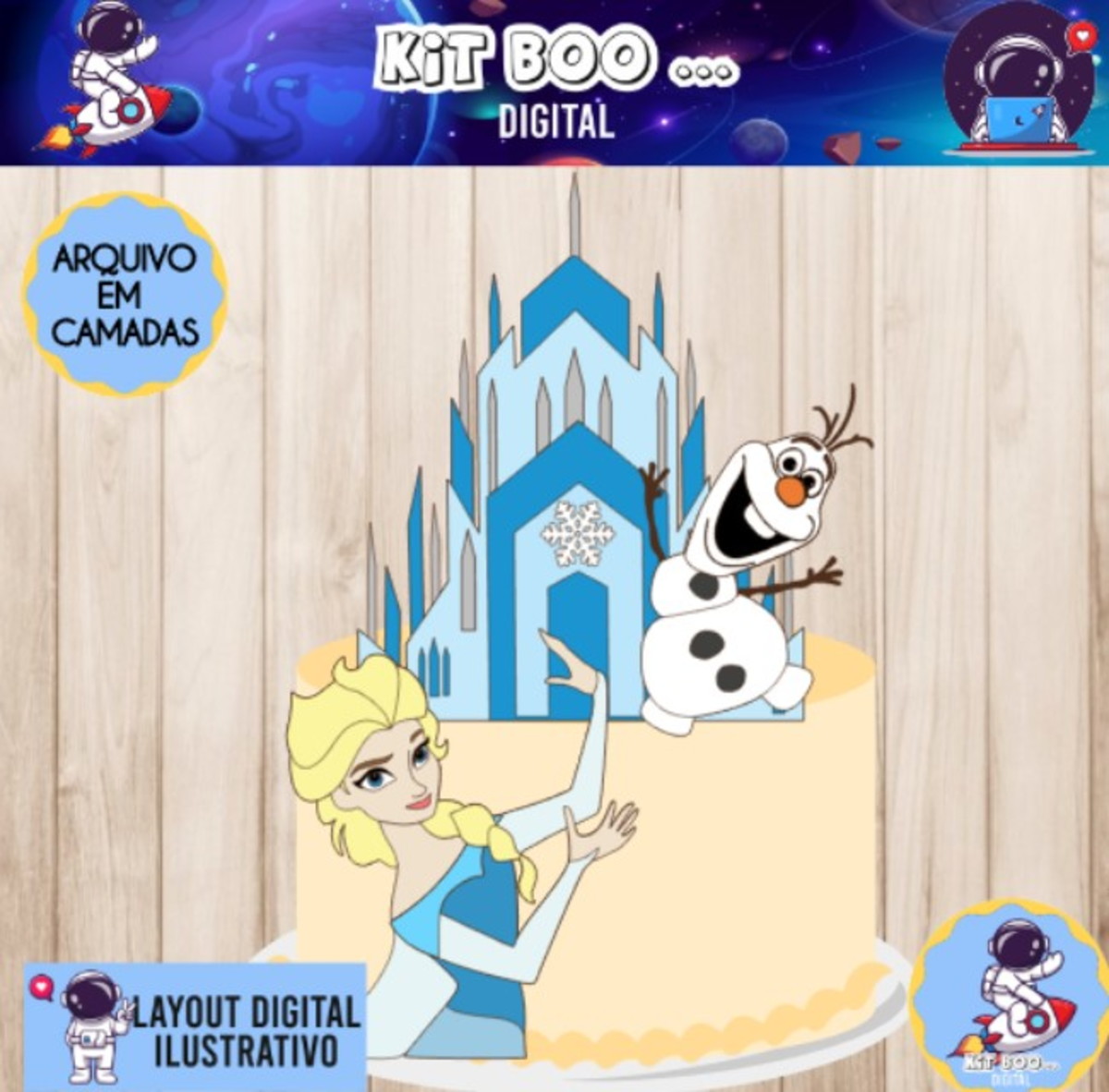Arquivo Topo de Bolo - Frozen