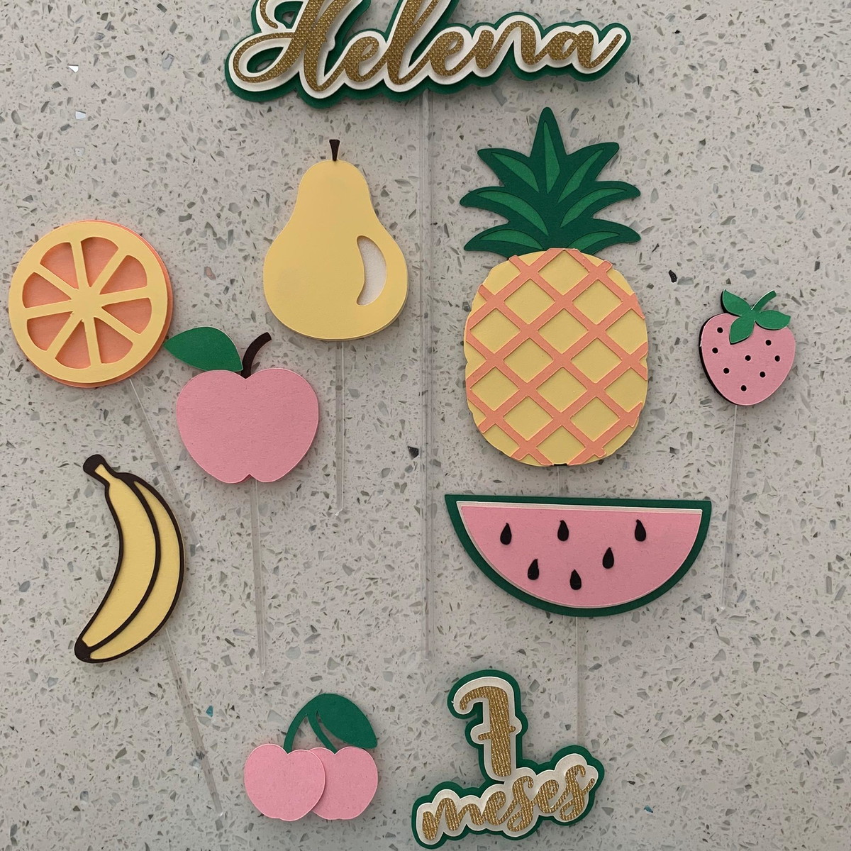 Arquivo Topo de Bolo Frutas 3d - Imagem 2