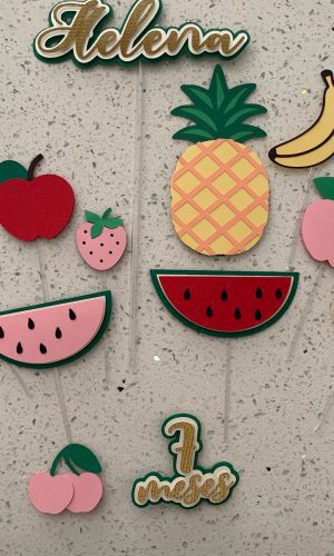 Arquivo Topo de Bolo Frutas 3d