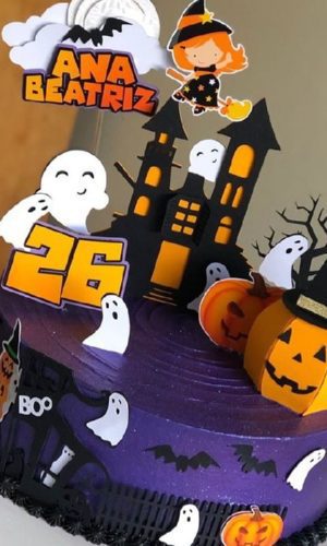 ARQUIVO TOPO DE BOLO HALLOWEEN 3D- studio -COD: 901
