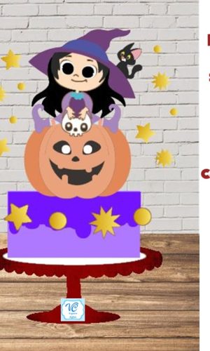 ARQUIVO TOPO DE BOLO HALLOWEEN Bruxinha 03 -COD: 31