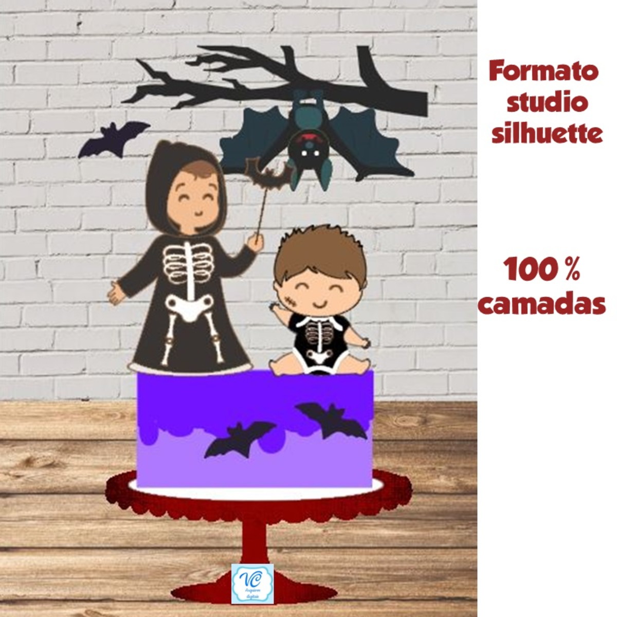 ARQUIVO TOPO DE BOLO HALLOWEEN Esqueleto Menino -02-COD: 37