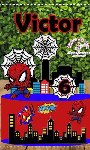 Arquivo Topo de Bolo Homem Aranha Cute