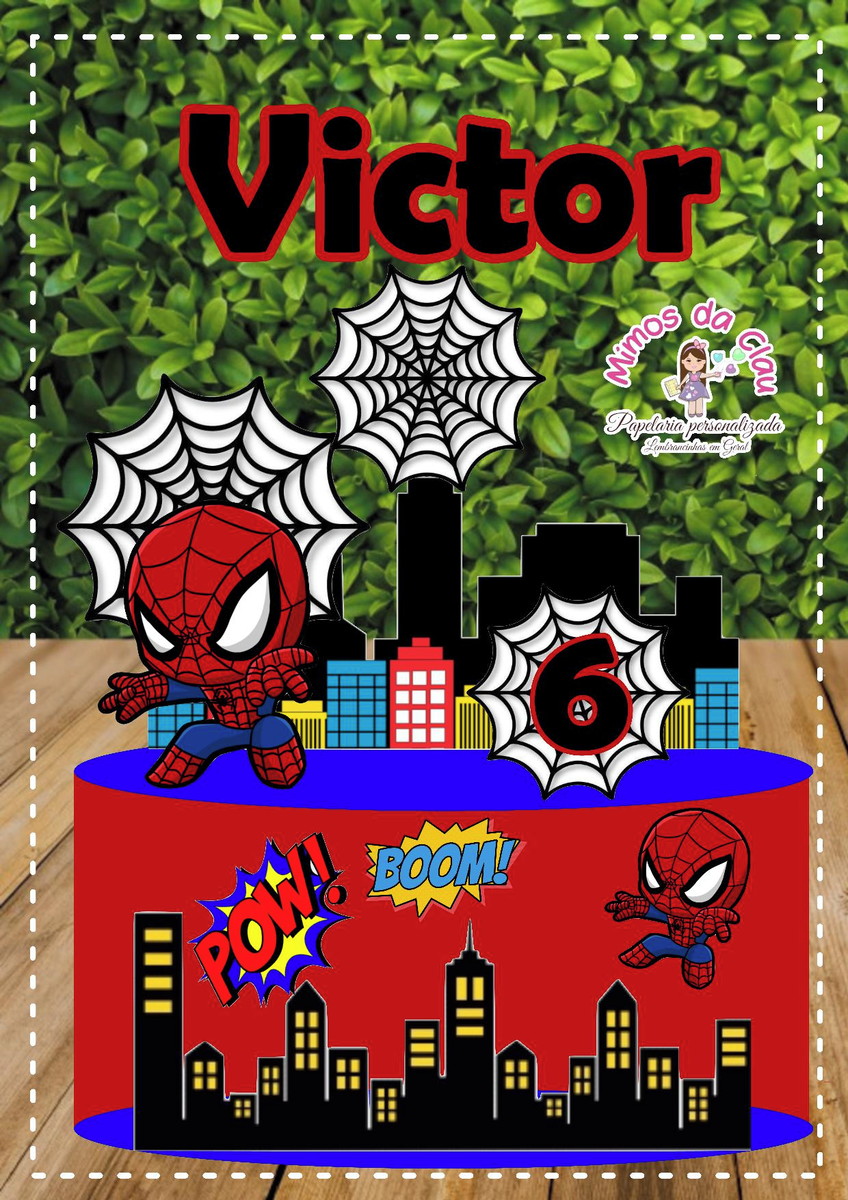 Arquivo Topo de Bolo Homem Aranha Cute