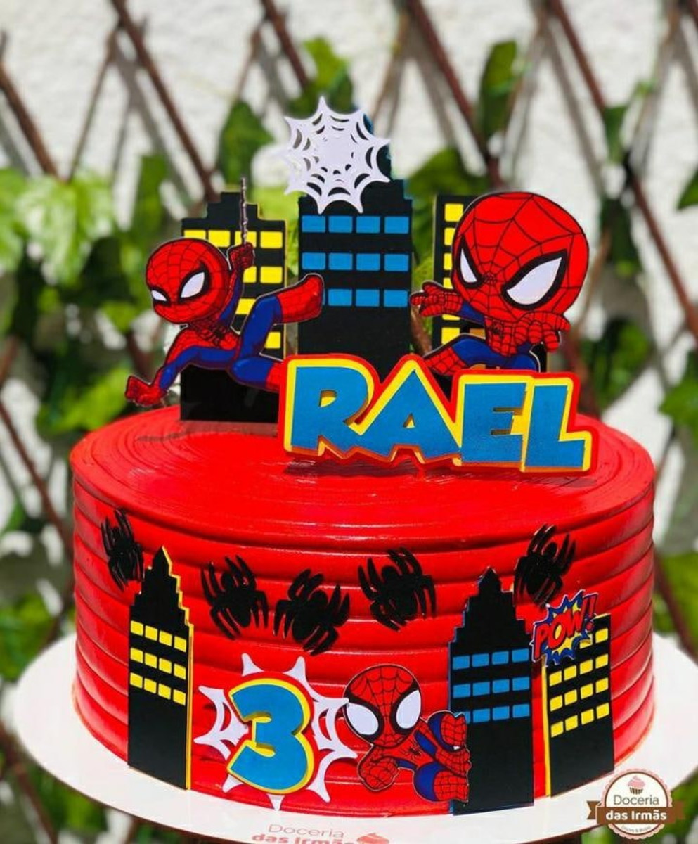 Arquivo Topo de Bolo Homem Aranha Cute .studio