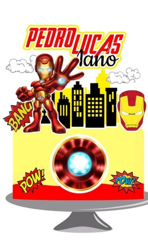 Arquivo topo de bolo Homem de Ferro