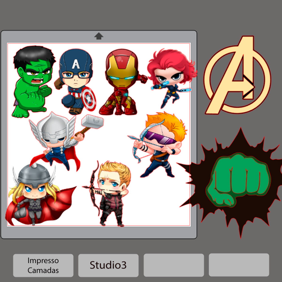 Arquivo topo de bolo Mini Vingadores +1 tema da loja - Imagem 2