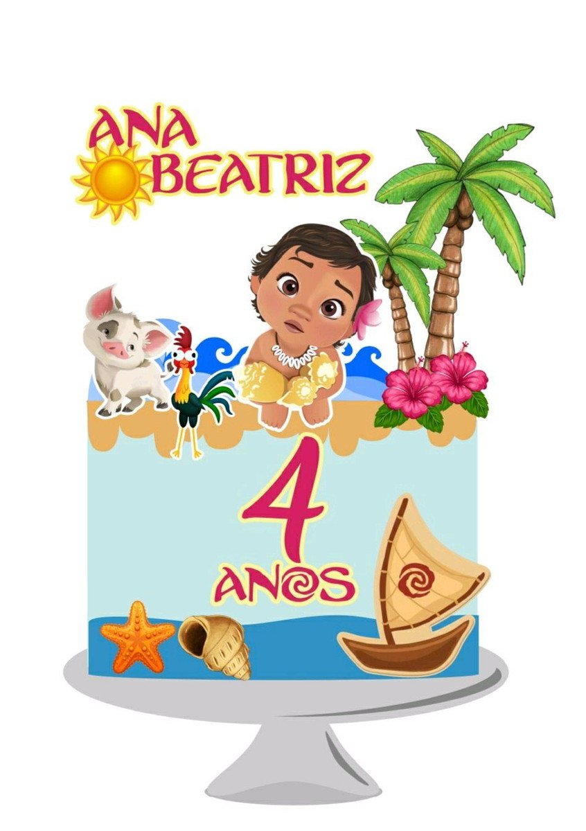 Arquivo topo de bolo moana Baby