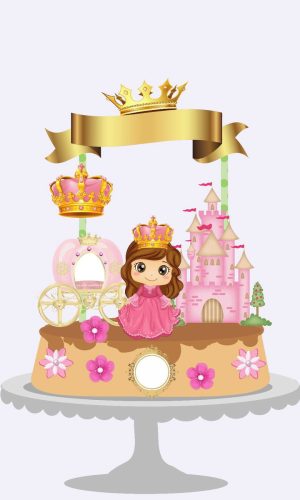 Arquivo Topo de Bolo - Princesa Cute