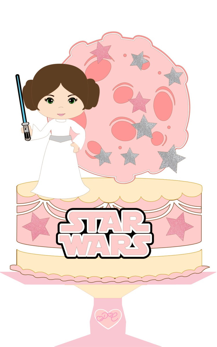 Arquivo Topo de Bolo - Princesa Leia - Imagem 2