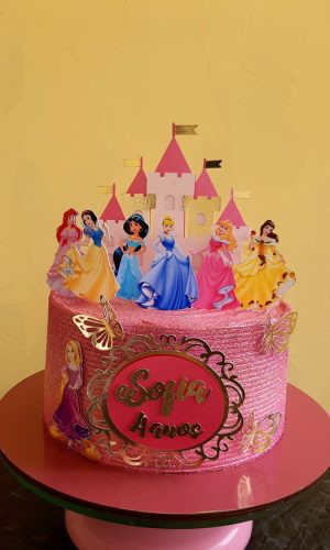 Arquivo topo de bolo princesas disney castelo