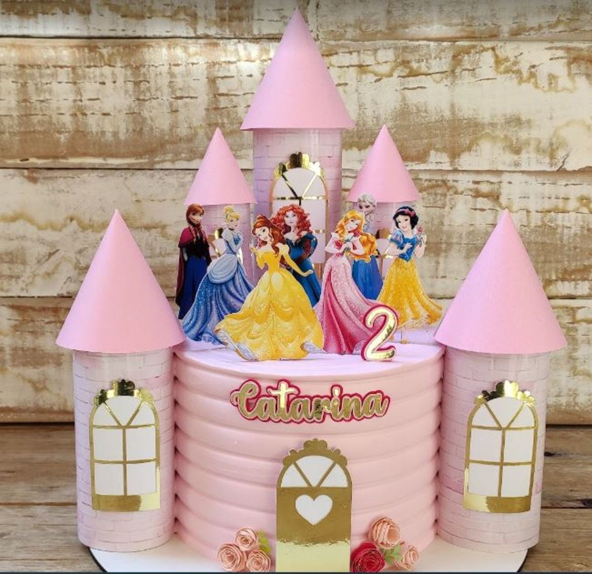 ARQUIVO Topo de bolo Princesas com Castelo +1 tema da loja - Imagem 2