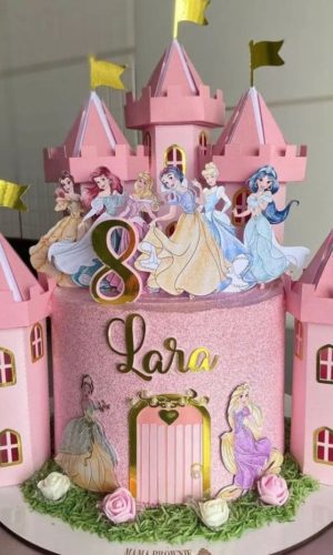 Arquivo Topo de Bolo Princesas com Castelo