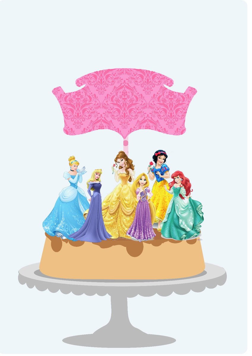 Arquivo Topo de Bolo - Princesas Cute