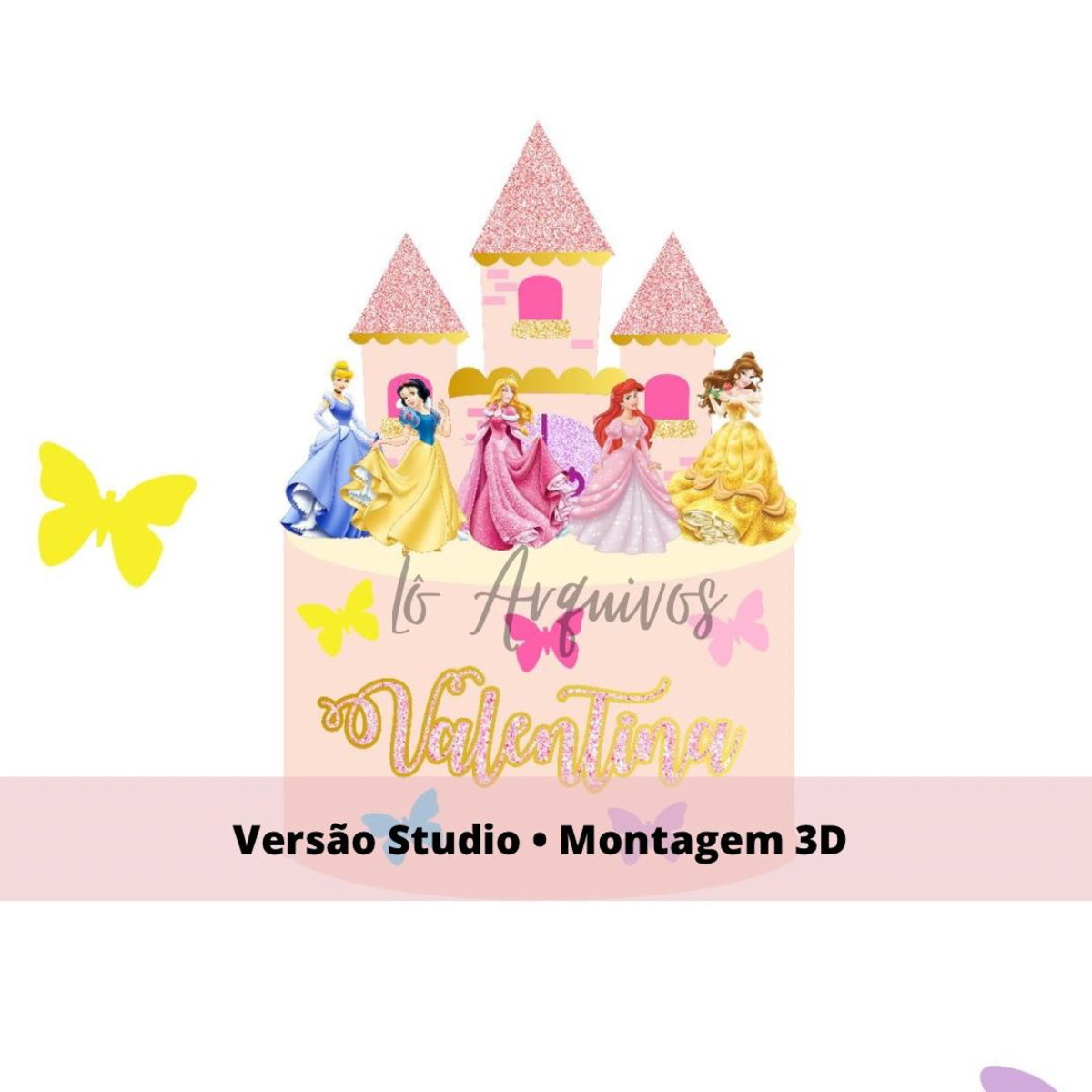 Arquivo Topo de Bolo Princesas Disney