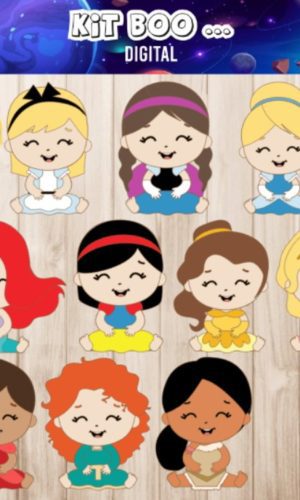 Arquivo Topo De Bolo - Princesas Disney Cute 1