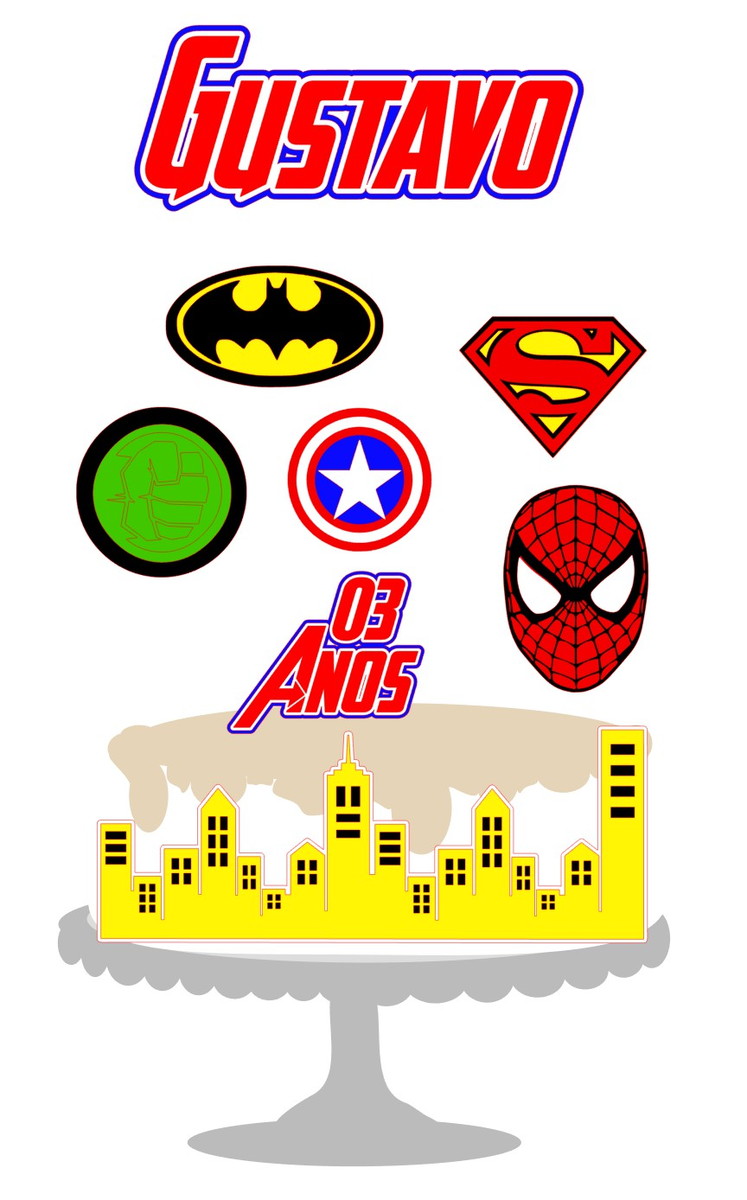 Arquivo Topo de Bolo -Simbolos Vingadores