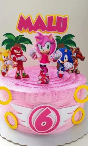 Arquivo Topo de Bolo Sonic Amy Rose
