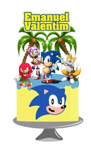 Arquivo topo de bolo Sonic