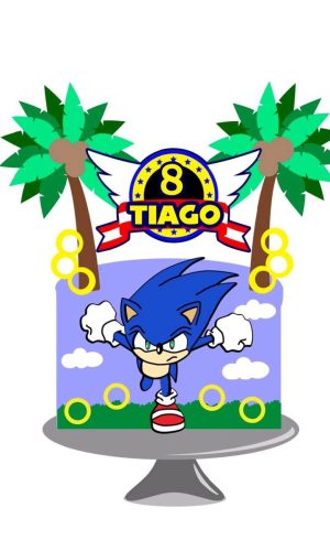 Arquivo topo de bolo Sonic camadas