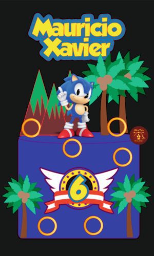 Arquivo Topo de Bolo Sonic