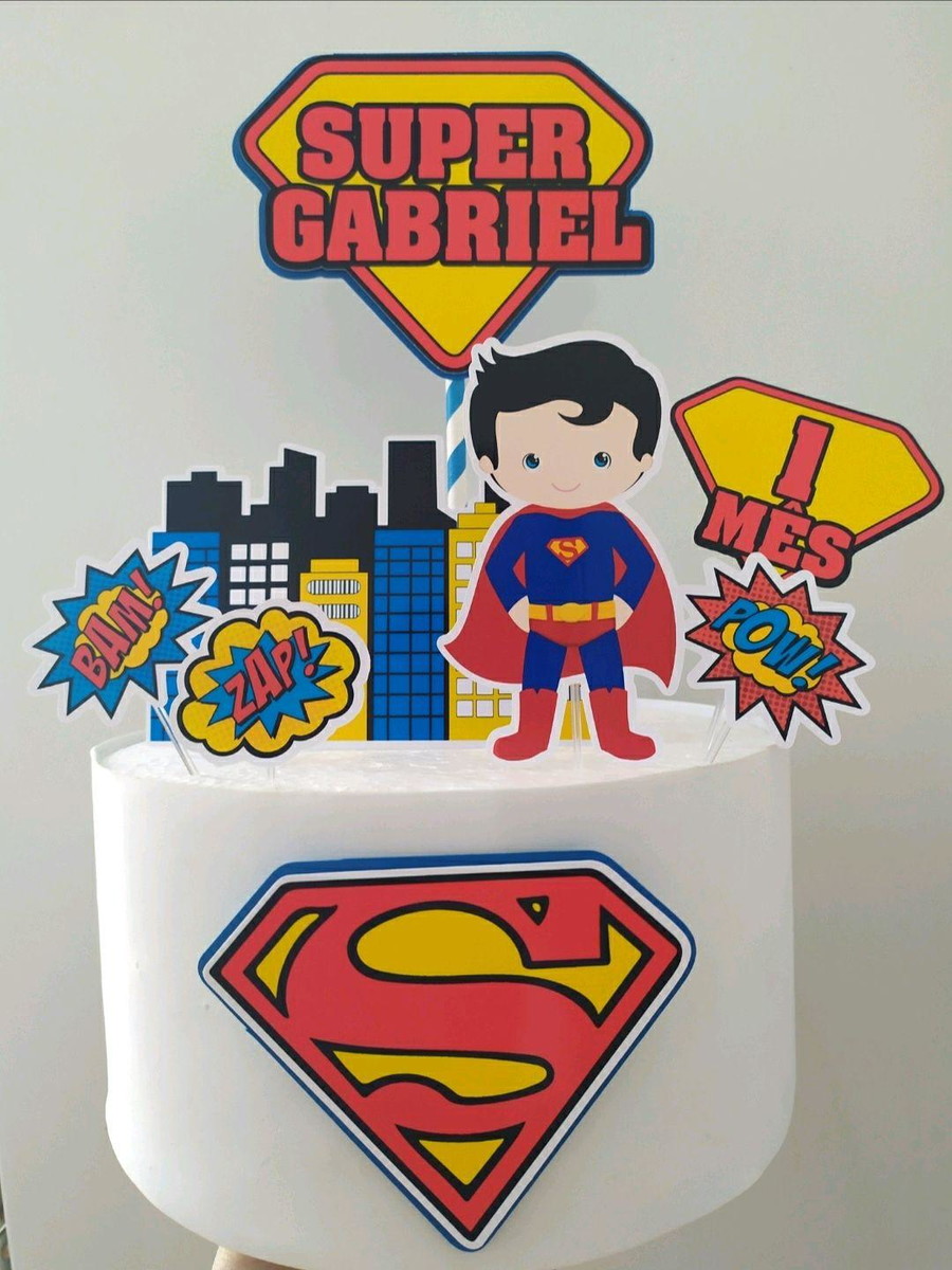 Arquivo topo de bolo Super homem