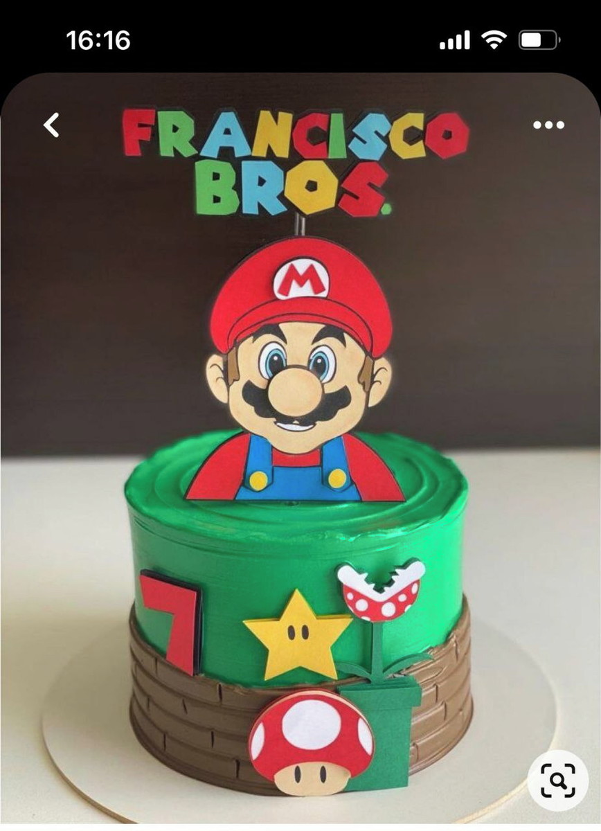 Arquivo Topo de Bolo Super Mario + 4 Arquivos a Sua Escolha